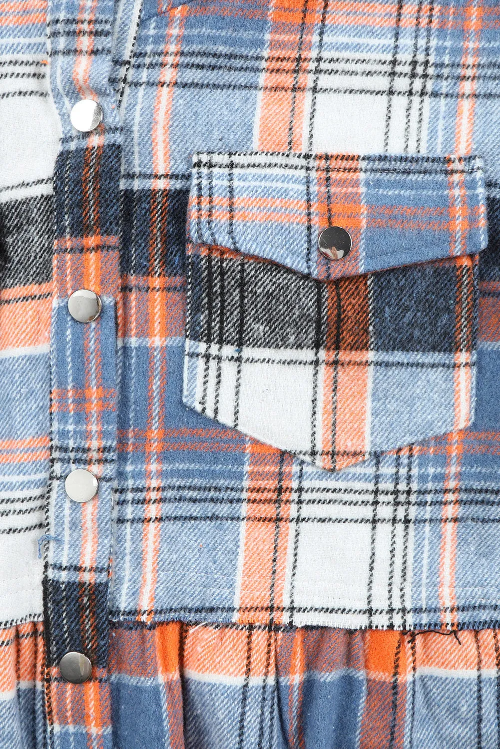 Plaid Ruffled Shirt Jacket