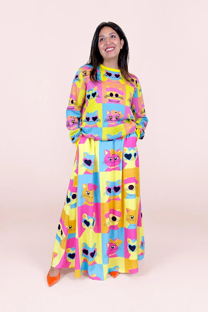 Pop Cats Set: Sweater   Maxi Skirt
