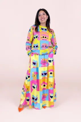 Pop Cats Set: Sweater   Maxi Skirt