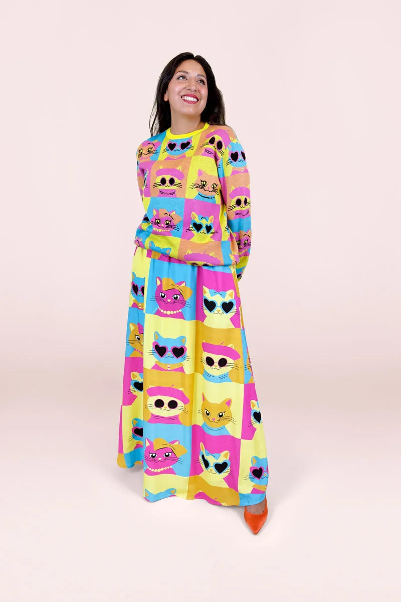 Pop Cats Set: Sweater   Maxi Skirt