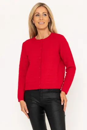 Red Cashmere Blend Cardigan