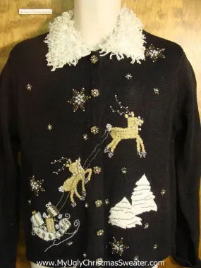 Reindeer Delivering Presents Funny Christmas Sweater