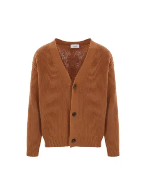 Ribbed Wool Cashmere Cardigan
