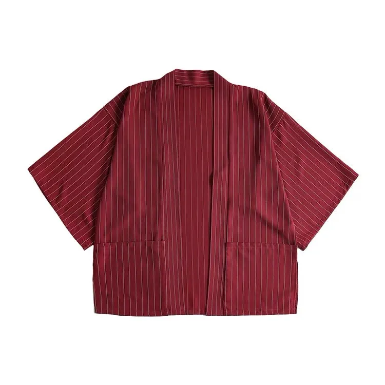 Unisex Striped Kimono Cardigan