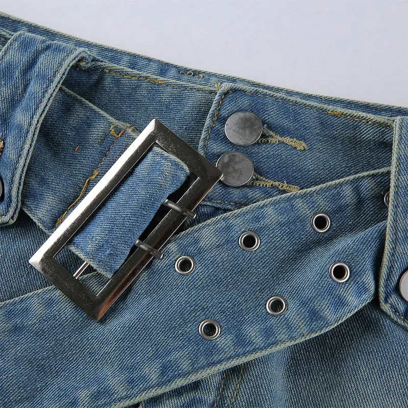 Vintage Straight Slim Denim Panty Skirt