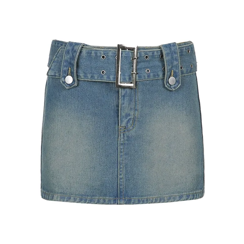Vintage Straight Slim Denim Panty Skirt