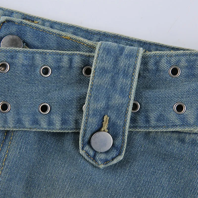 Vintage Straight Slim Denim Panty Skirt