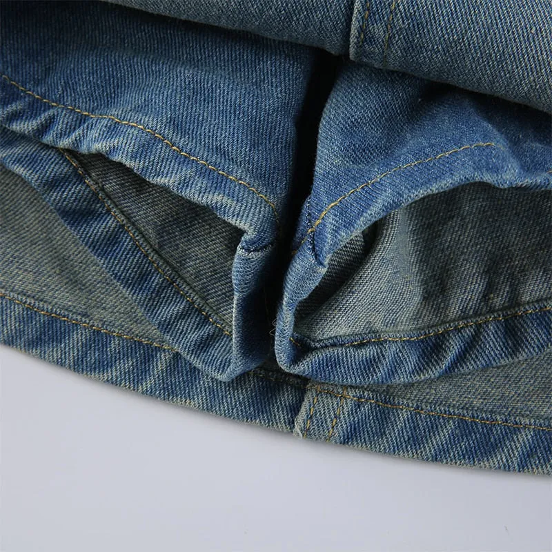 Vintage Straight Slim Denim Panty Skirt
