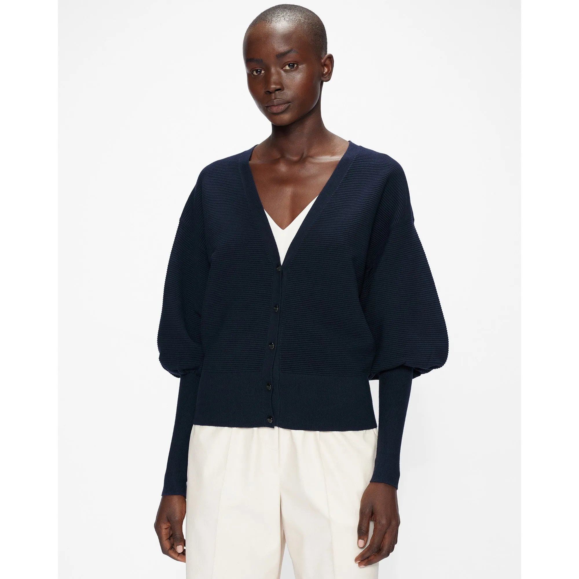 Women Wmk-Fioinna-Ottoman Detailed Cardigan - Dk-Navy