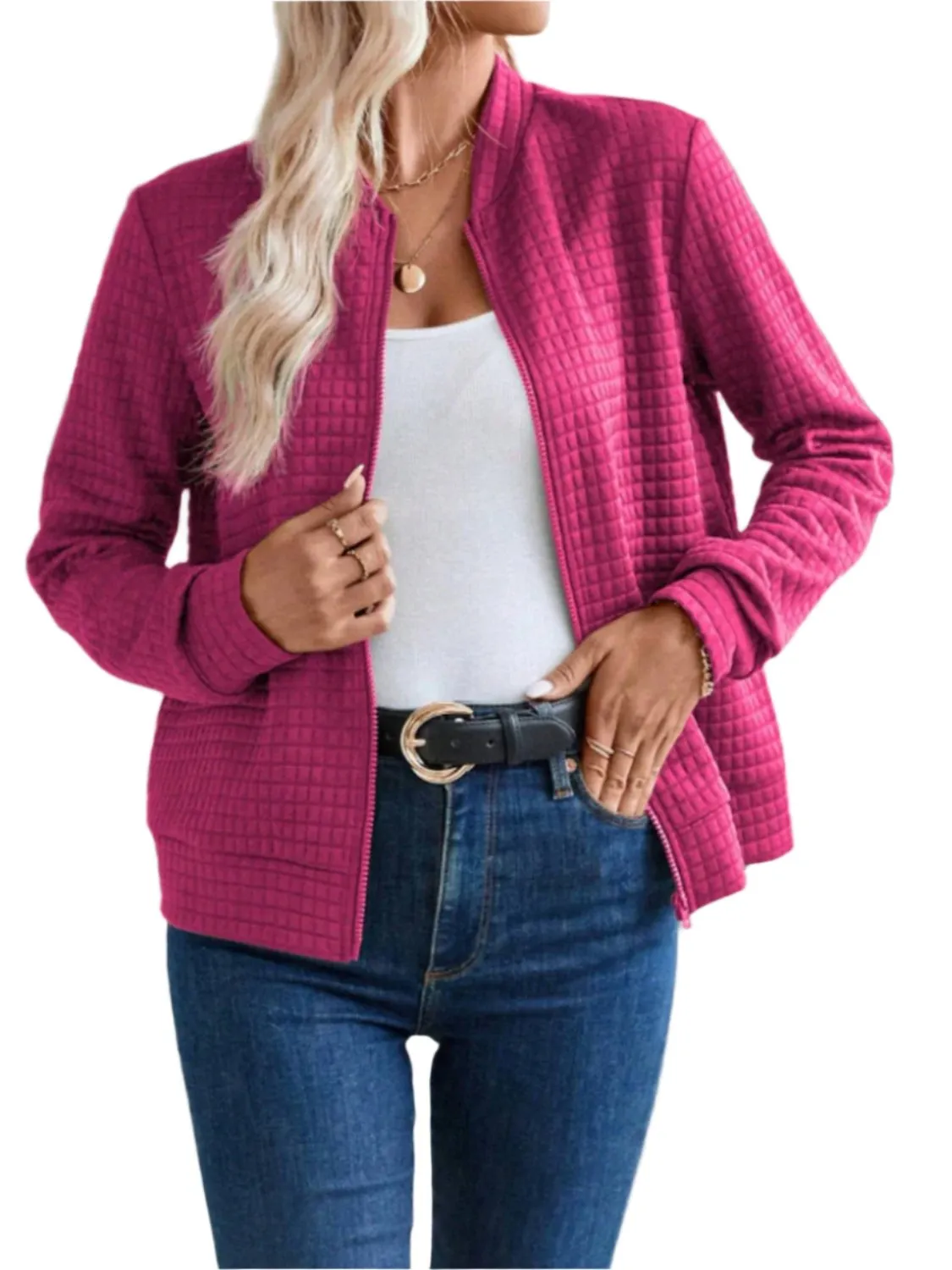 Women Zip Up Long Sleeve Jacket,Gift For Mother,Christmas Gift