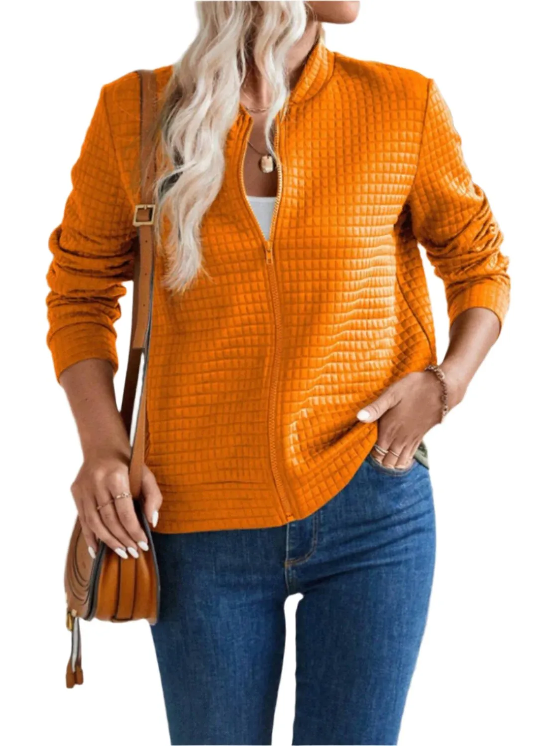 Women Zip Up Long Sleeve Jacket,Gift For Mother,Christmas Gift