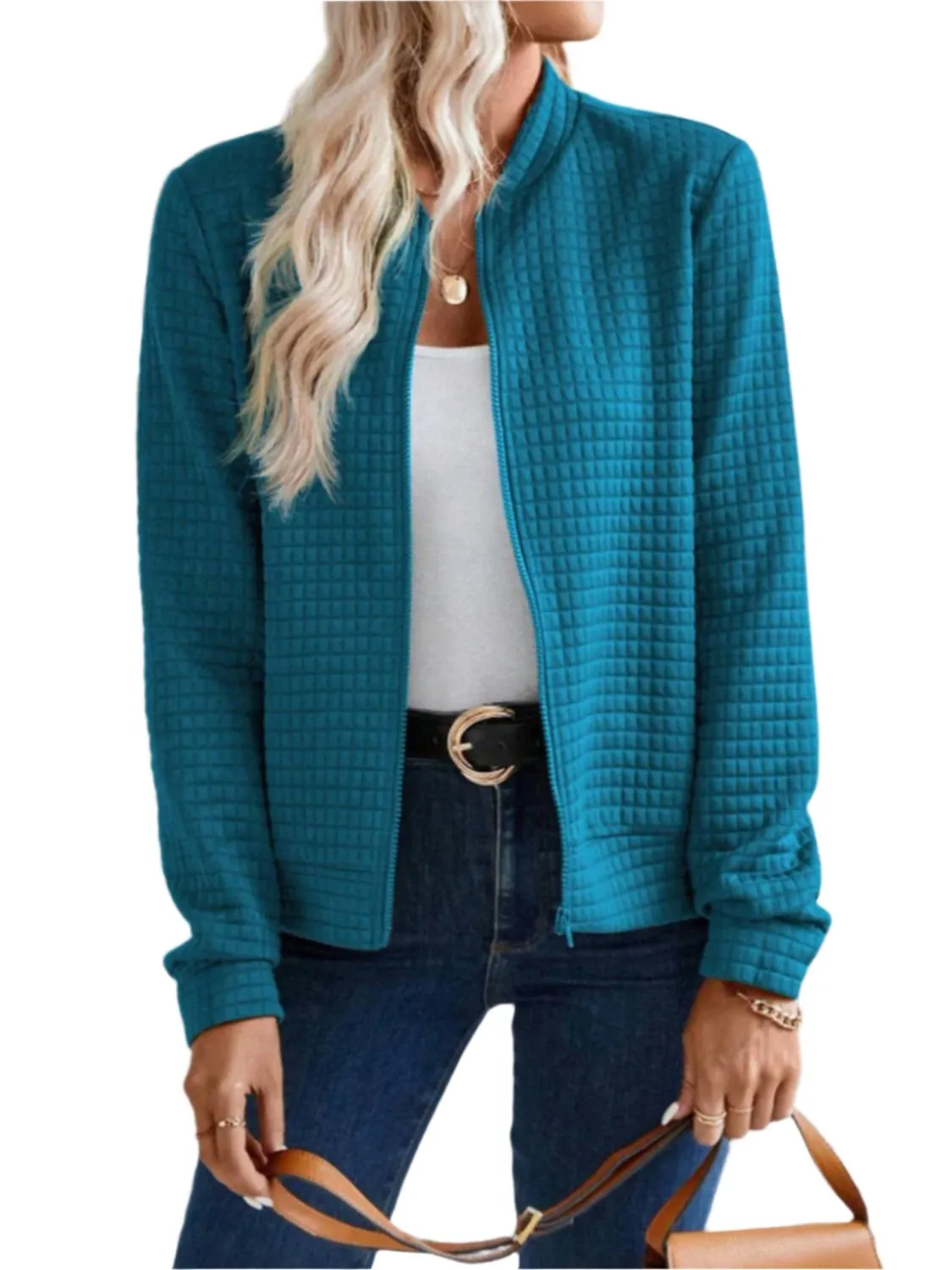 Women Zip Up Long Sleeve Jacket,Gift For Mother,Christmas Gift