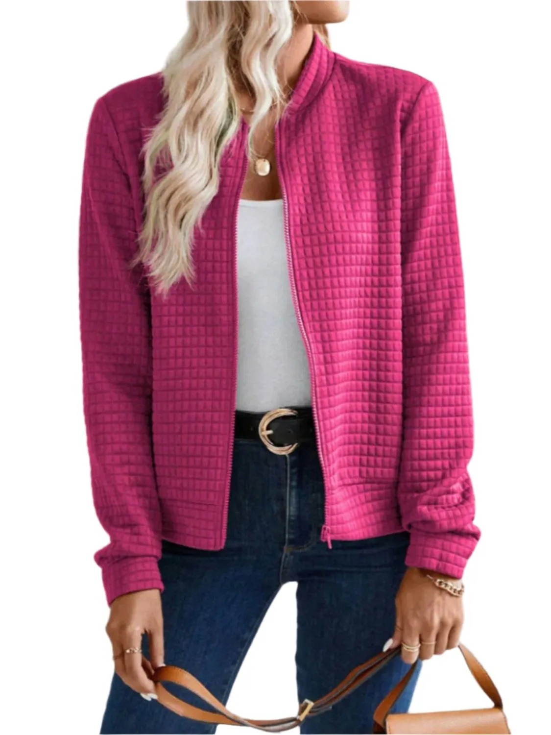 Women Zip Up Long Sleeve Jacket,Gift For Mother,Christmas Gift