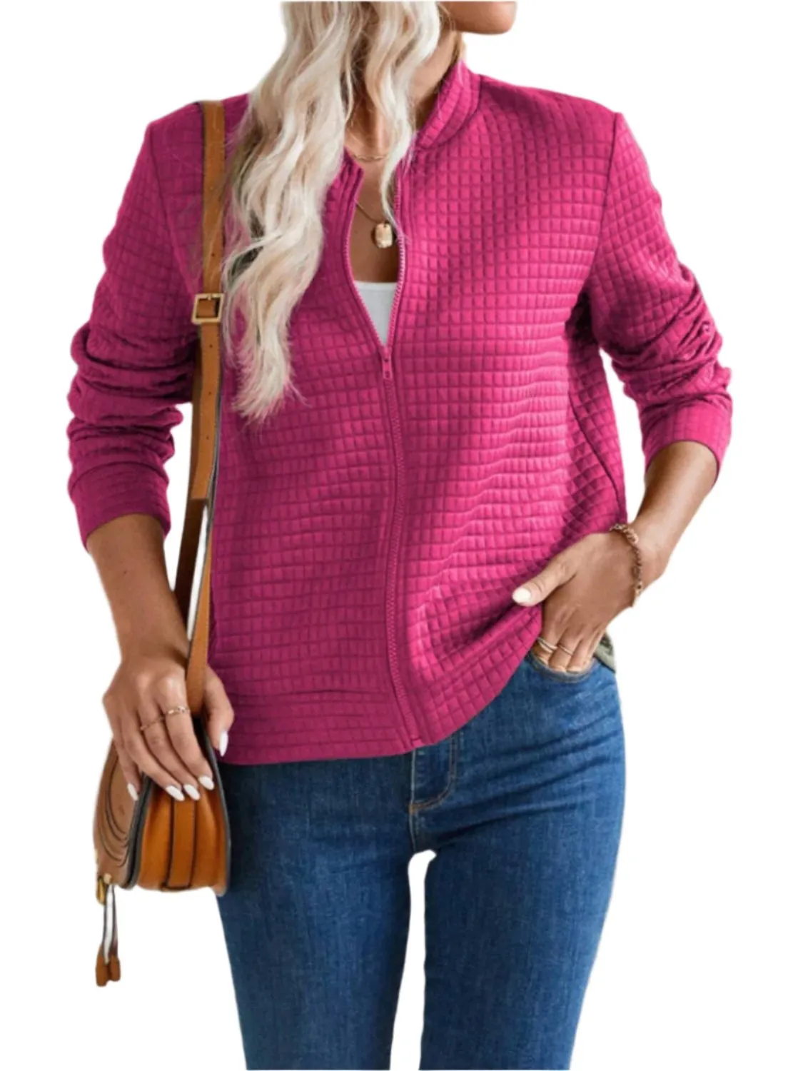 Women Zip Up Long Sleeve Jacket,Gift For Mother,Christmas Gift