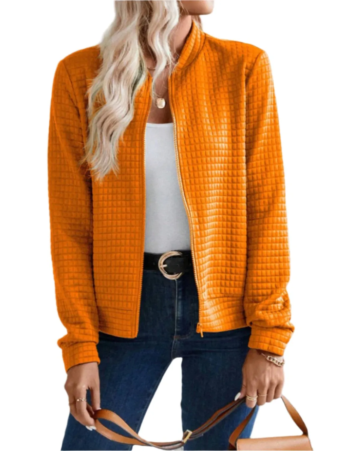 Women Zip Up Long Sleeve Jacket,Gift For Mother,Christmas Gift