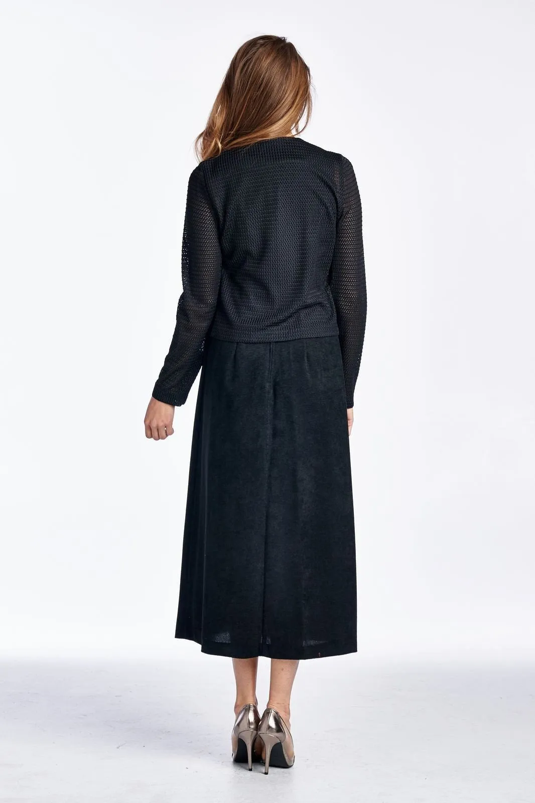 Women's Long Sleeve Cardigan with Sleeveless Maxi Dress Set